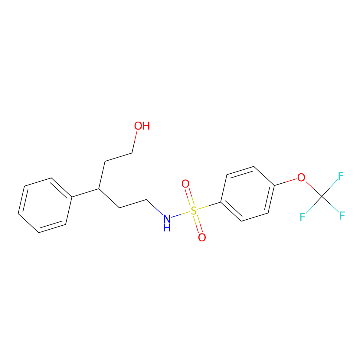 N-(5-hydroxy-3-phenylpentyl)-4-(trifluoromethoxy)benzenesulfonamide molecular structure, CAS 1795190-85-0