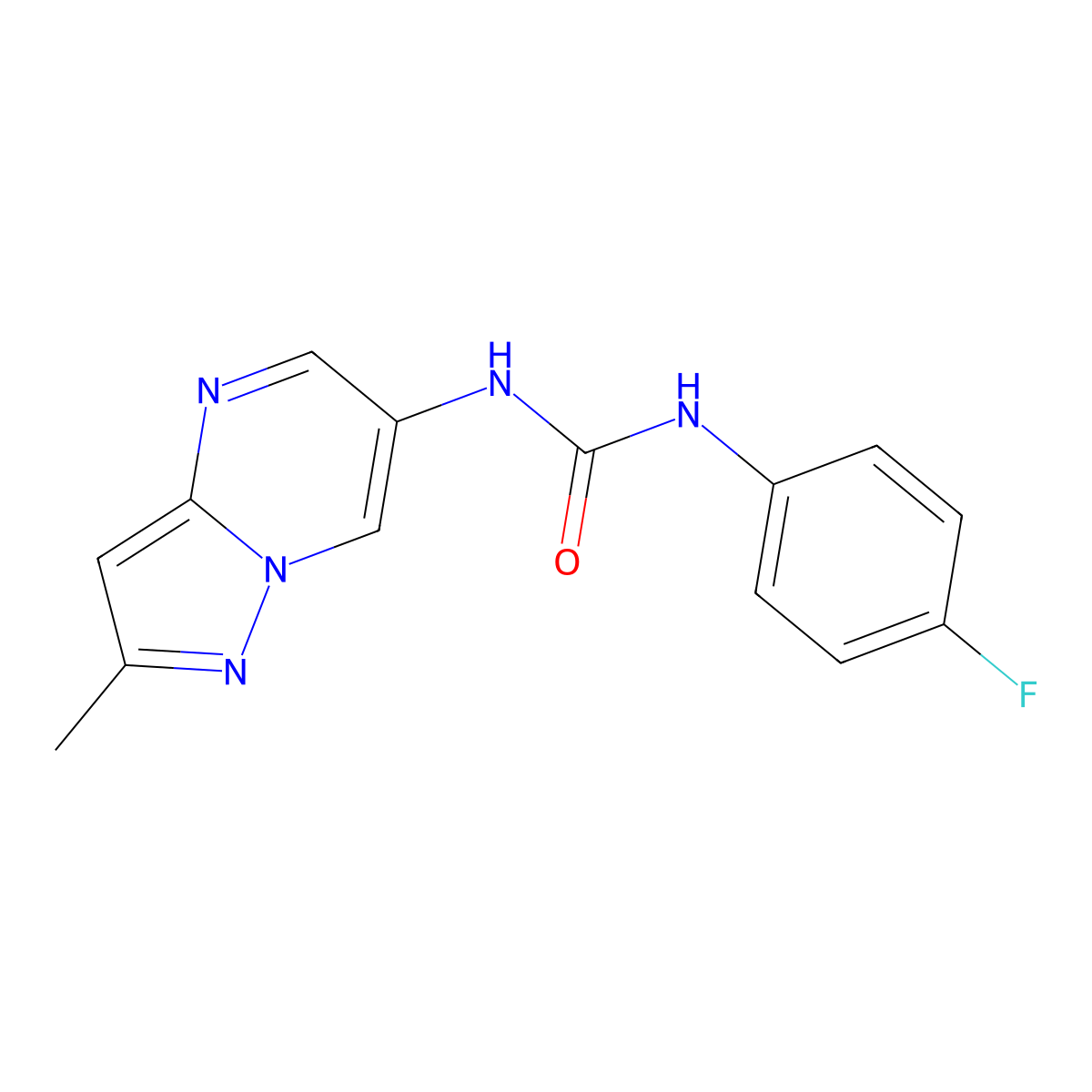 1-(4-Fluorophenyl)-3-(2-methylpyrazolo[1,5-a]pyrimidin-6-yl)urea molecular structure, CAS 1795190-98-5