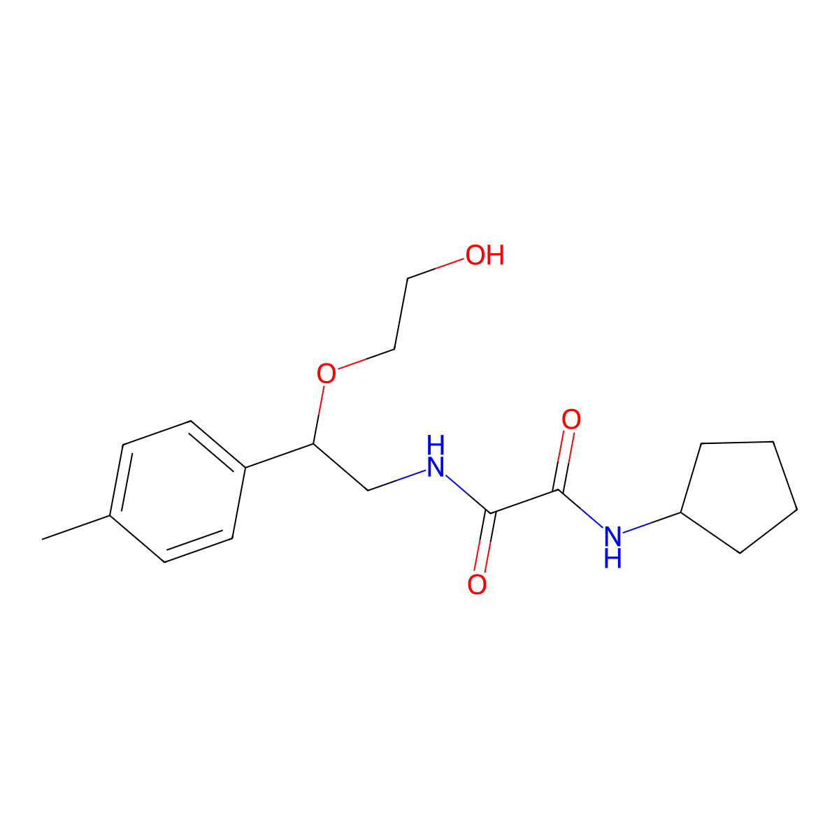 N1-cyclopentyl-N2-(2-(2-hydroxyethoxy)-2-(p-tolyl)ethyl)oxalamide molecular structure, CAS 1795191-20-6