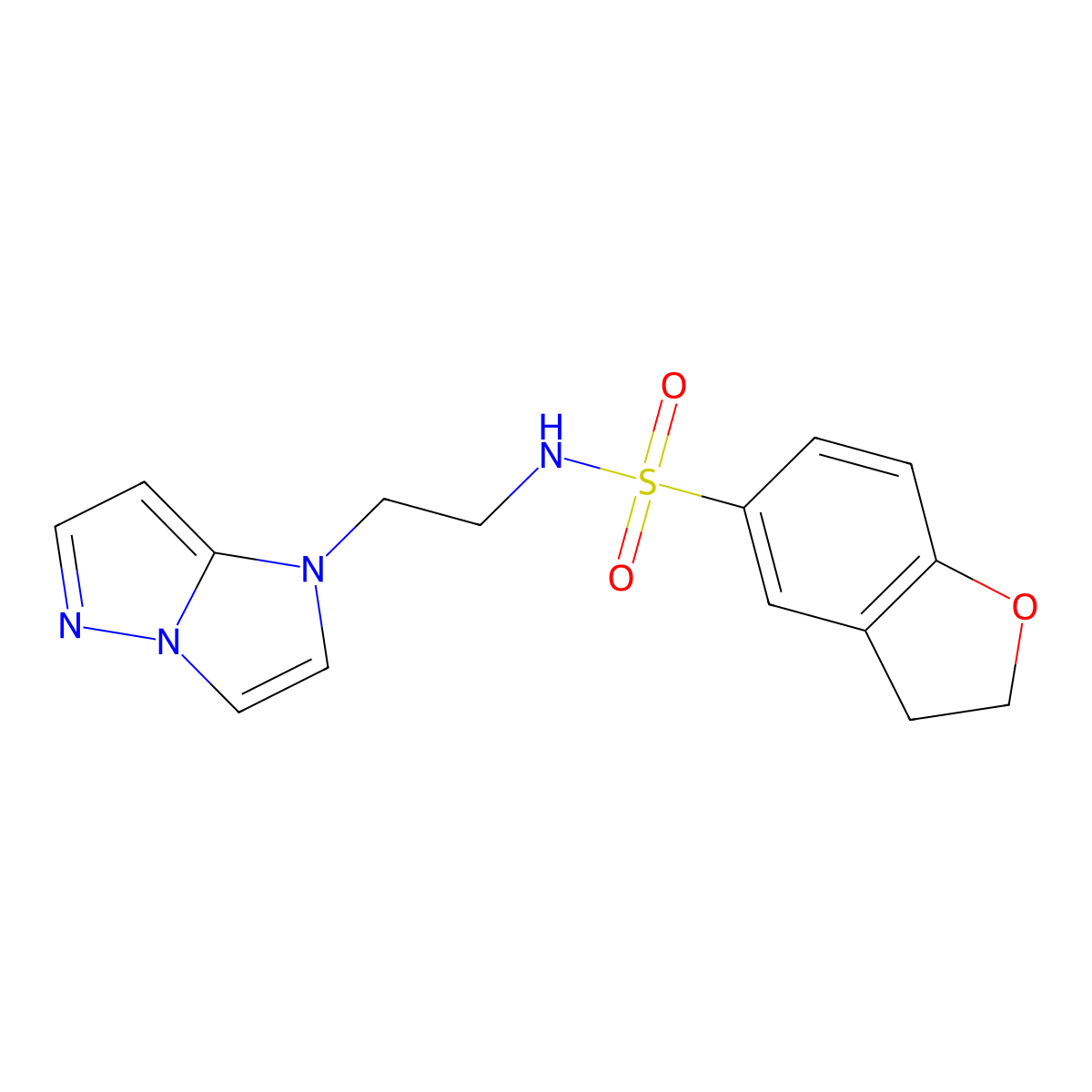 N-(2-(1H-imidazo[1,2-b]pyrazol-1-yl)ethyl)-2,3-dihydrobenzofuran-5-sulfonamide molecular structure, CAS 1795191-21-7