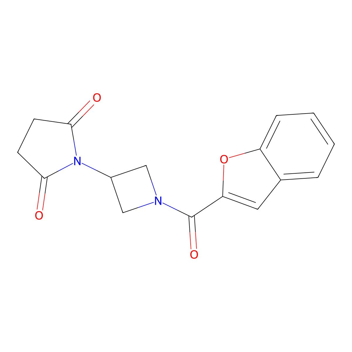 1-(1-(Benzofuran-2-carbonyl)azetidin-3-yl)pyrrolidine-2,5-dione molecular structure, CAS 1795191-23-9