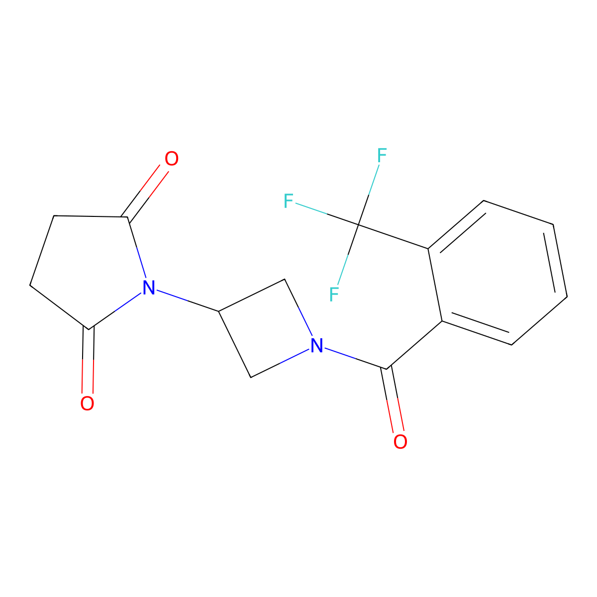 1-{1-[2-(Trifluoromethyl)benzoyl]azetidin-3-yl}pyrrolidine-2,5-dione molecular structure, CAS 1795191-31-9