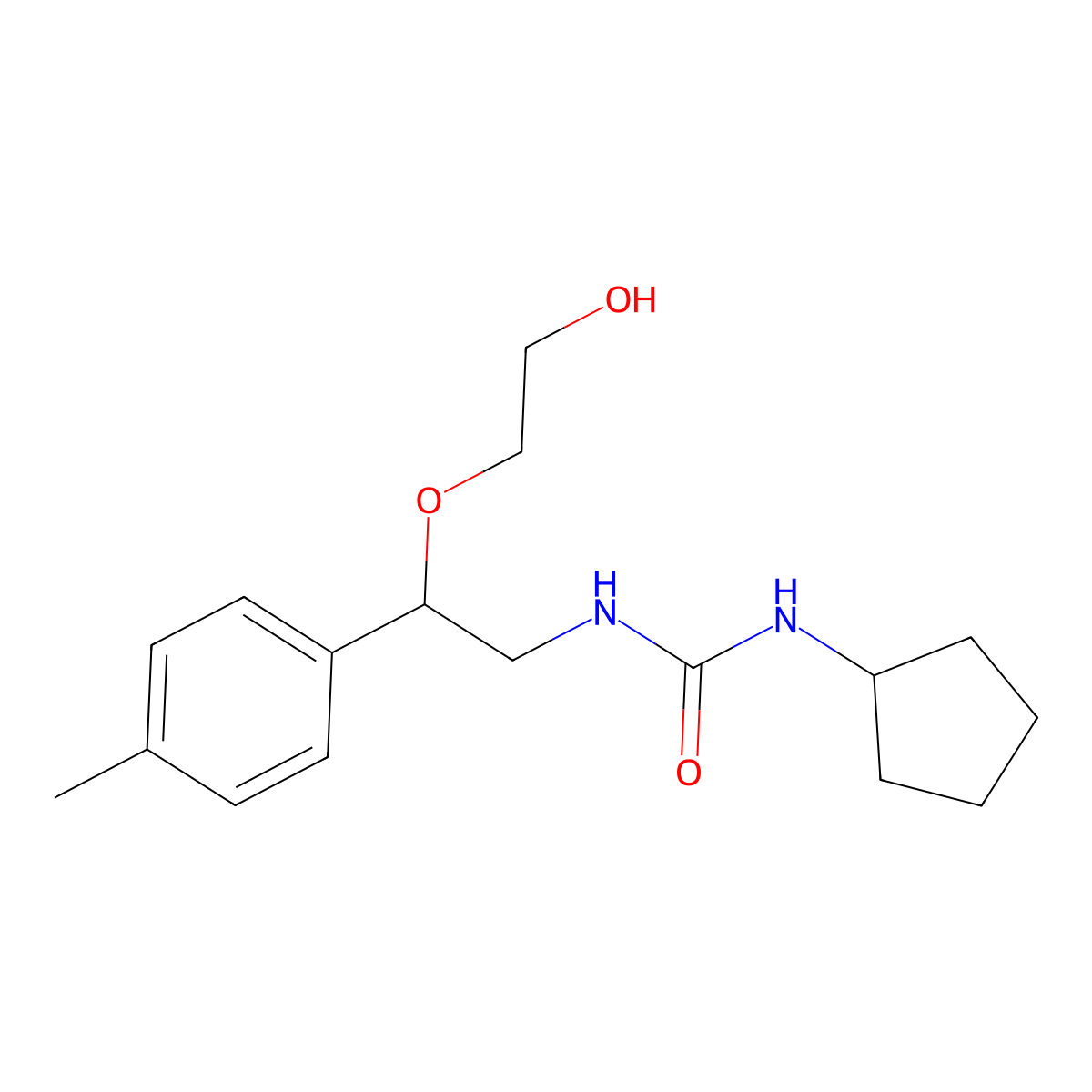 1-Cyclopentyl-3-(2-(2-hydroxyethoxy)-2-(p-tolyl)ethyl)urea molecular structure, CAS 1795191-34-2