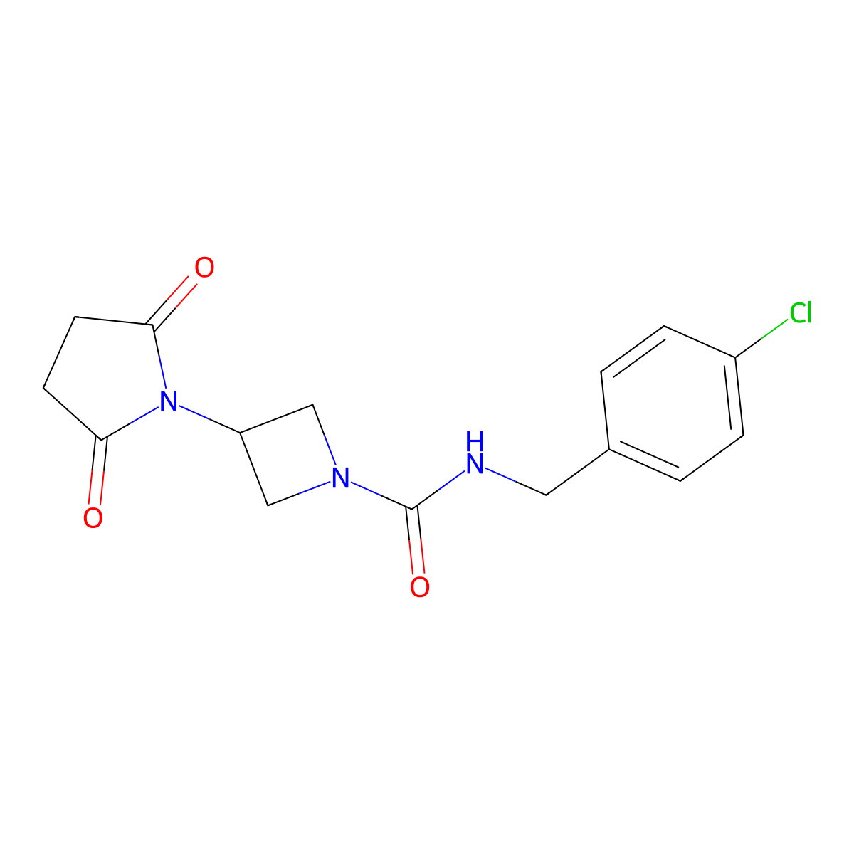 N-(4-chlorobenzyl)-3-(2,5-dioxopyrrolidin-1-yl)azetidine-1-carboxamide molecular structure, CAS 1795191-42-2