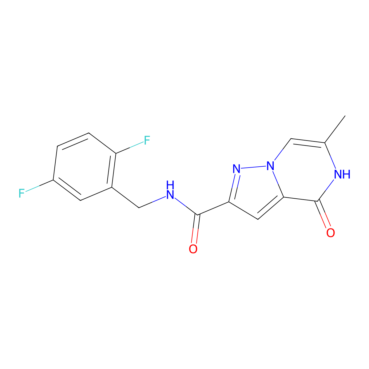 N-(2,5-difluorobenzyl)-6-methyl-4-oxo-4,5-dihydropyrazolo[1,5-a]pyrazine-2-carboxamide molecular structure, CAS 1795191-46-6