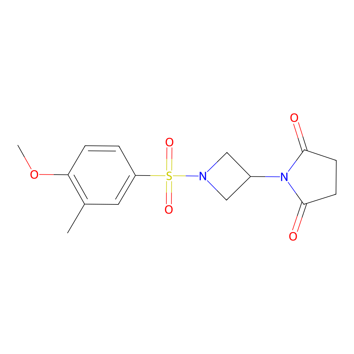 1-(1-((4-Methoxy-3-methylphenyl)sulfonyl)azetidin-3-yl)pyrrolidine-2,5-dione molecular structure, CAS 1795191-47-7