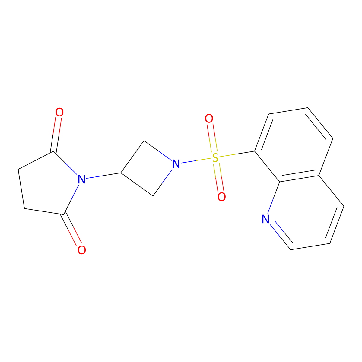 1-(1-(Quinolin-8-ylsulfonyl)azetidin-3-yl)pyrrolidine-2,5-dione molecular structure, CAS 1795191-56-8