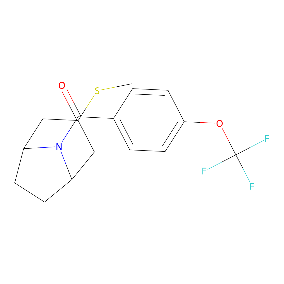 ((1R,5S)-3-(methylthio)-8-azabicyclo[3.2.1]octan-8-yl)(4-(trifluoromethoxy)phenyl)methanone molecular structure, CAS 1795191-65-9