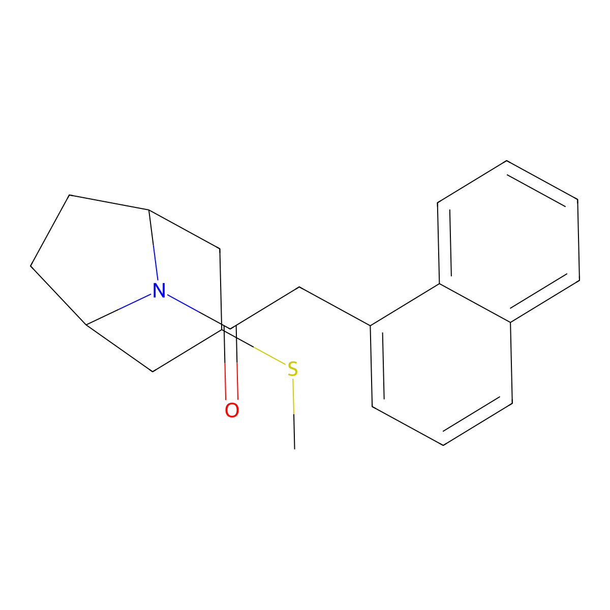 1-((1R,5S)-3-(methylthio)-8-azabicyclo[3.2.1]octan-8-yl)-2-(naphthalen-1-yl)ethanone molecular structure, CAS 1795191-98-8