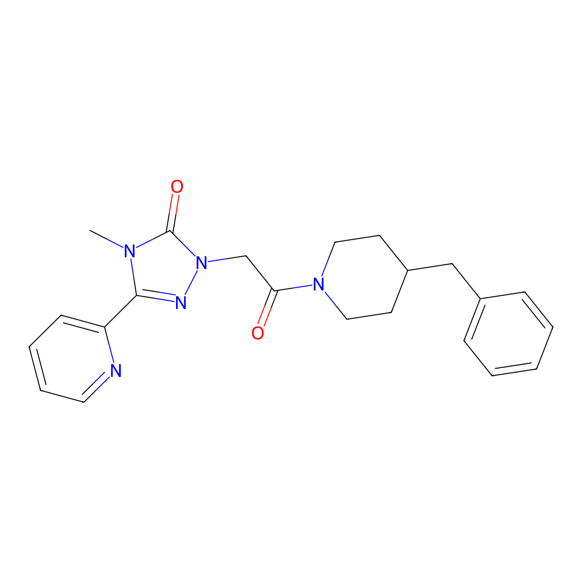 1-[2-(4-benzylpiperidin-1-yl)-2-oxoethyl]-4-methyl-3-(pyridin-2-yl)-4,5-dihydro-1H-1,2,4-triazol-5-one molecular structure, CAS 1795192-02-7