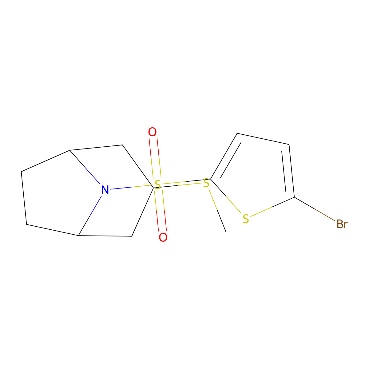 (1R,5S)-8-((5-bromothiophen-2-yl)sulfonyl)-3-(methylthio)-8-azabicyclo[3.2.1]octane molecular structure, CAS 1795192-12-9