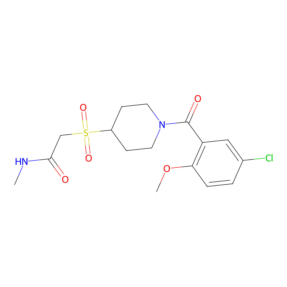 2-{[1-(5-chloro-2-methoxybenzoyl)piperidin-4-yl]sulfonyl}-N-methylacetamide molecular structure, CAS 1795192-31-2