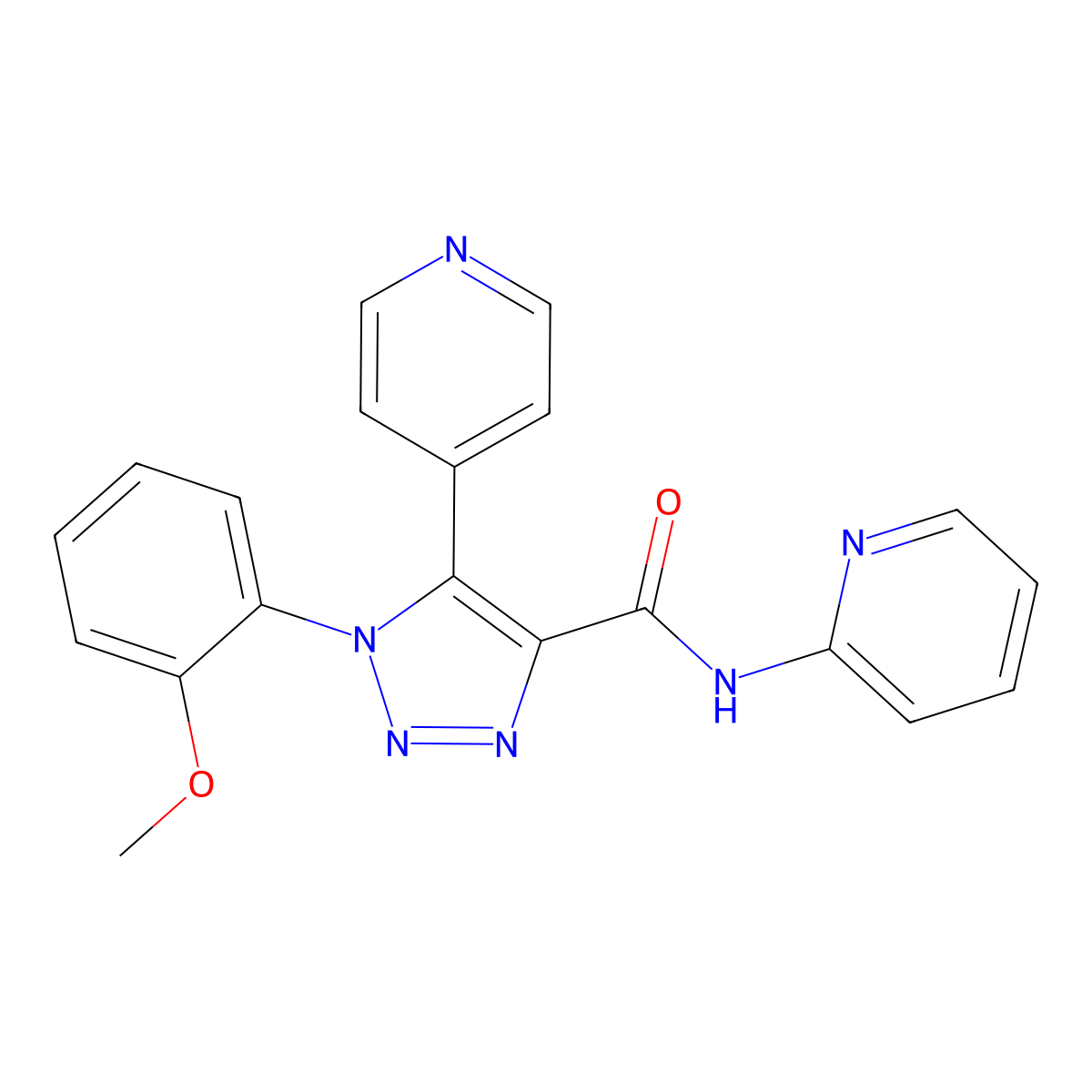 1-(2-methoxyphenyl)-N-(pyridin-2-yl)-5-(pyridin-4-yl)-1H-1,2,3-triazole-4-carboxamide molecular structure, CAS 1795192-35-6