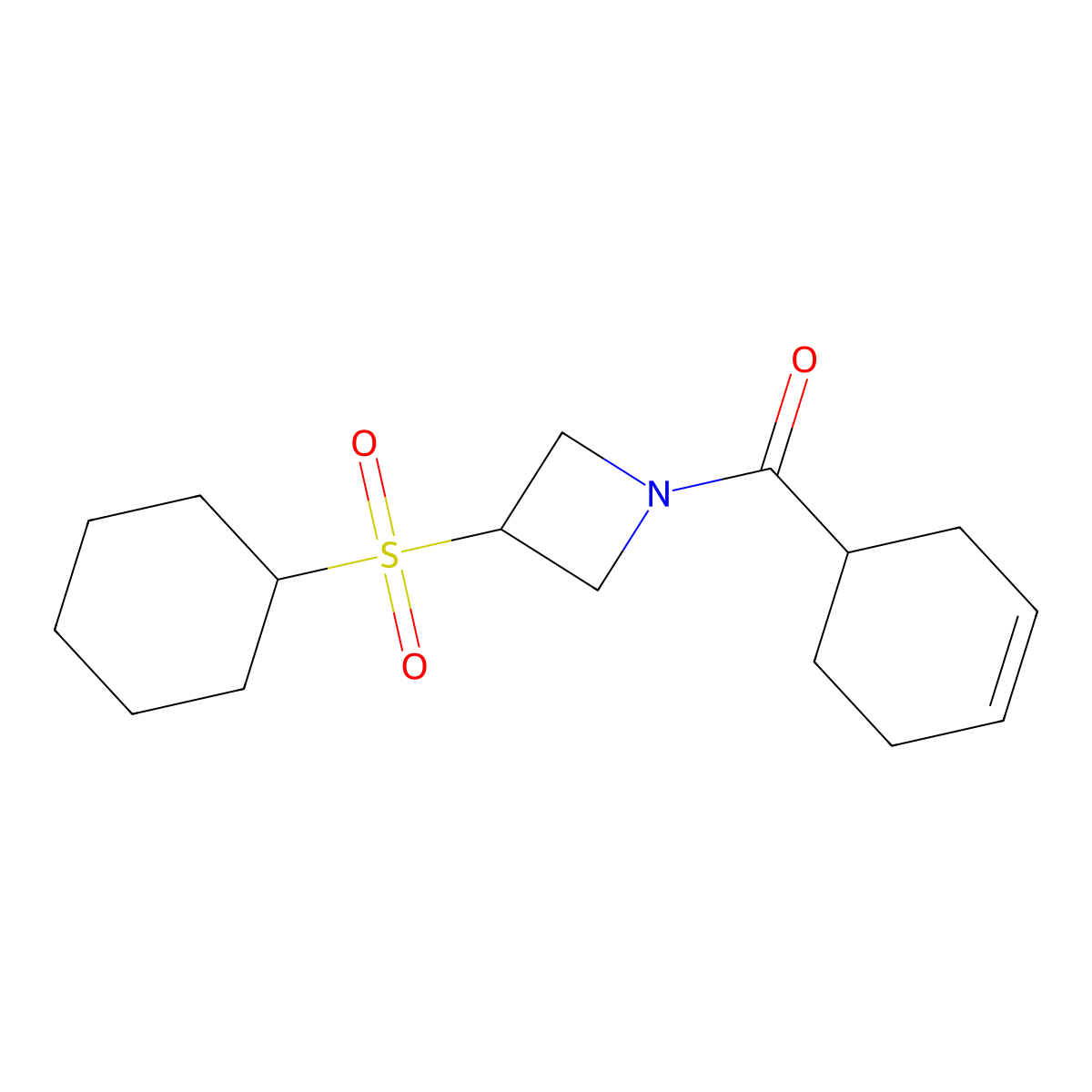 Cyclohex-3-en-1-yl(3-(cyclohexylsulfonyl)azetidin-1-yl)methanone molecular structure, CAS 1795192-40-3