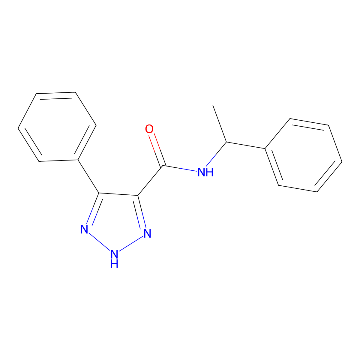 4-phenyl-N-(1-phenylethyl)-1H-1,2,3-triazole-5-carboxamide molecular structure, CAS 1795192-99-2