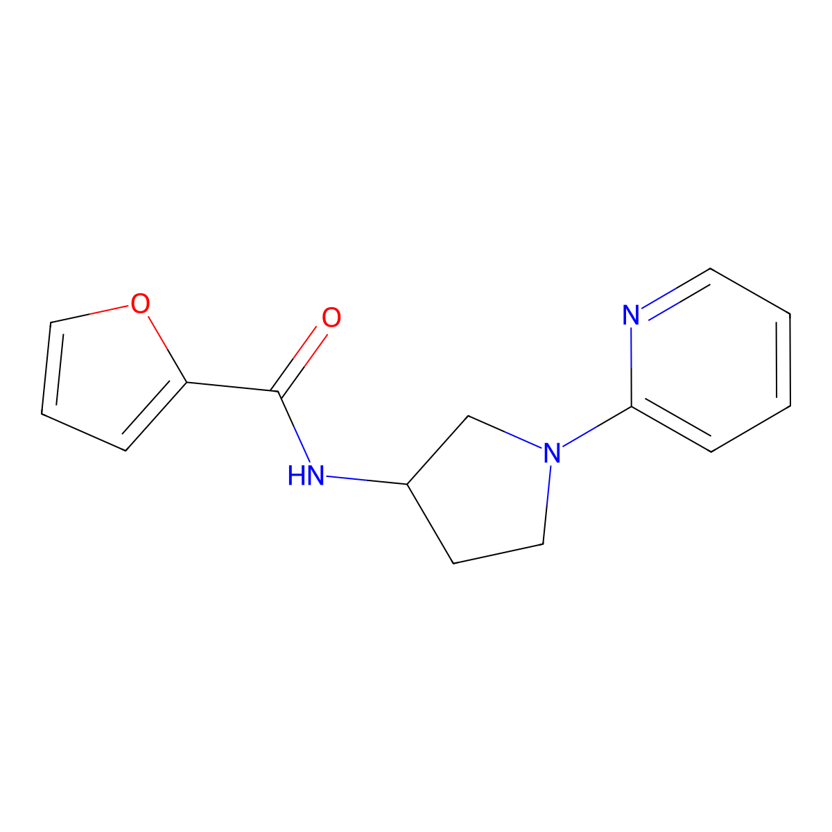 N-(1-(pyridin-2-yl)pyrrolidin-3-yl)furan-2-carboxamide molecular structure, CAS 1795193-35-9