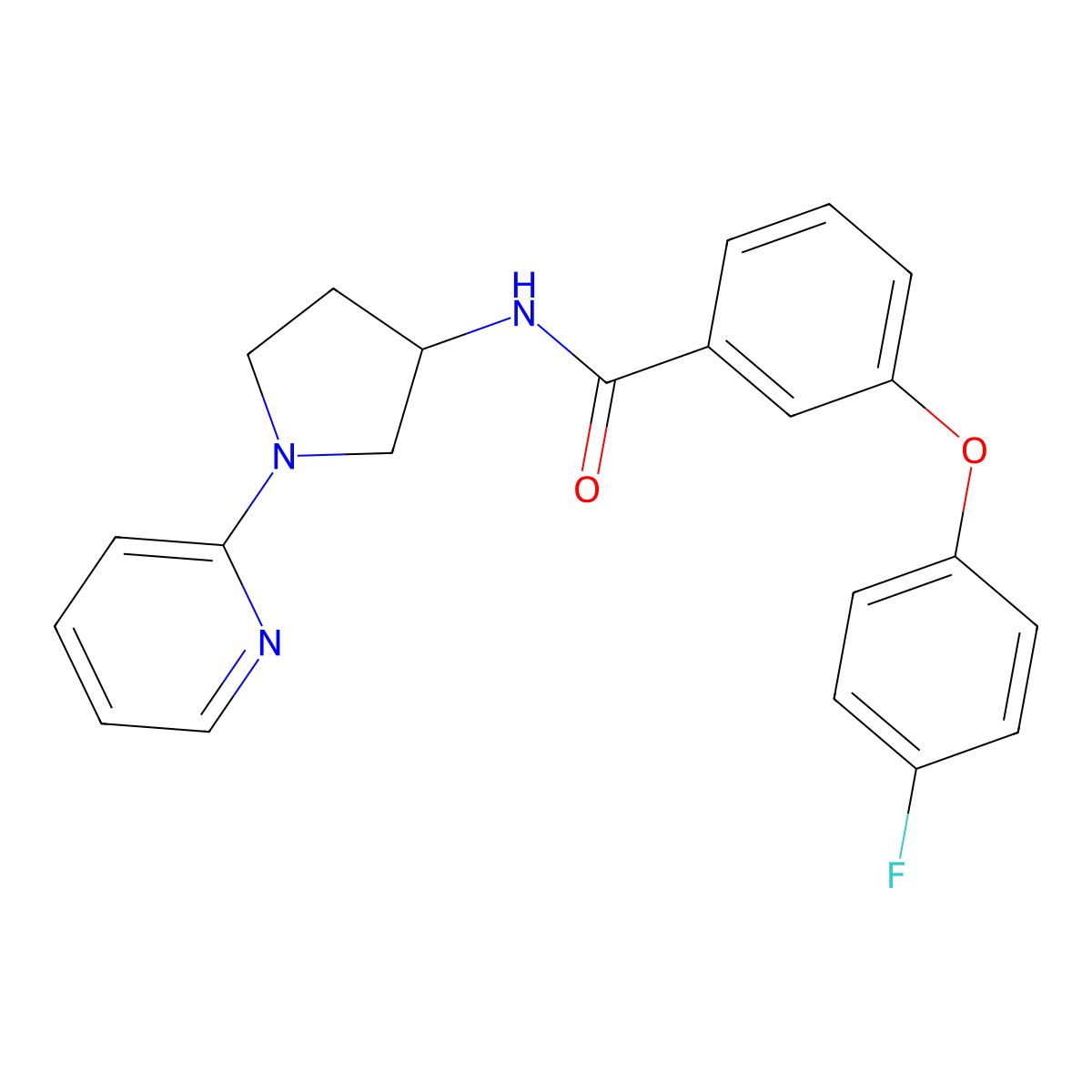 3-(4-fluorophenoxy)-N-(1-(pyridin-2-yl)pyrrolidin-3-yl)benzamide molecular structure, CAS 1795193-83-7