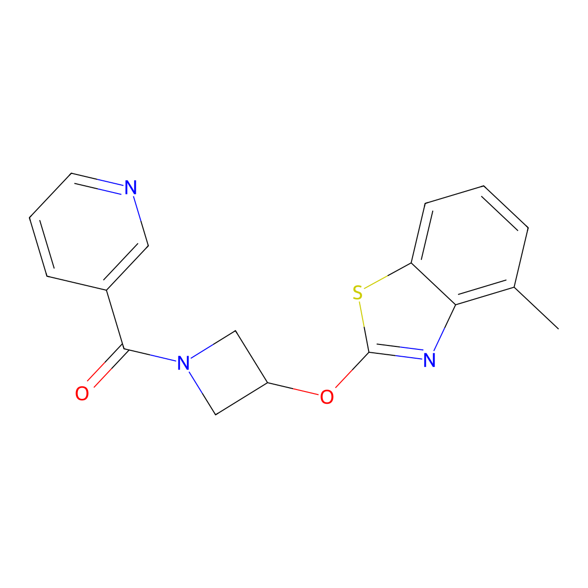 (3-((4-Methylbenzo[d]thiazol-2-yl)oxy)azetidin-1-yl)(pyridin-3-yl)methanone molecular structure, CAS 1795194-40-9