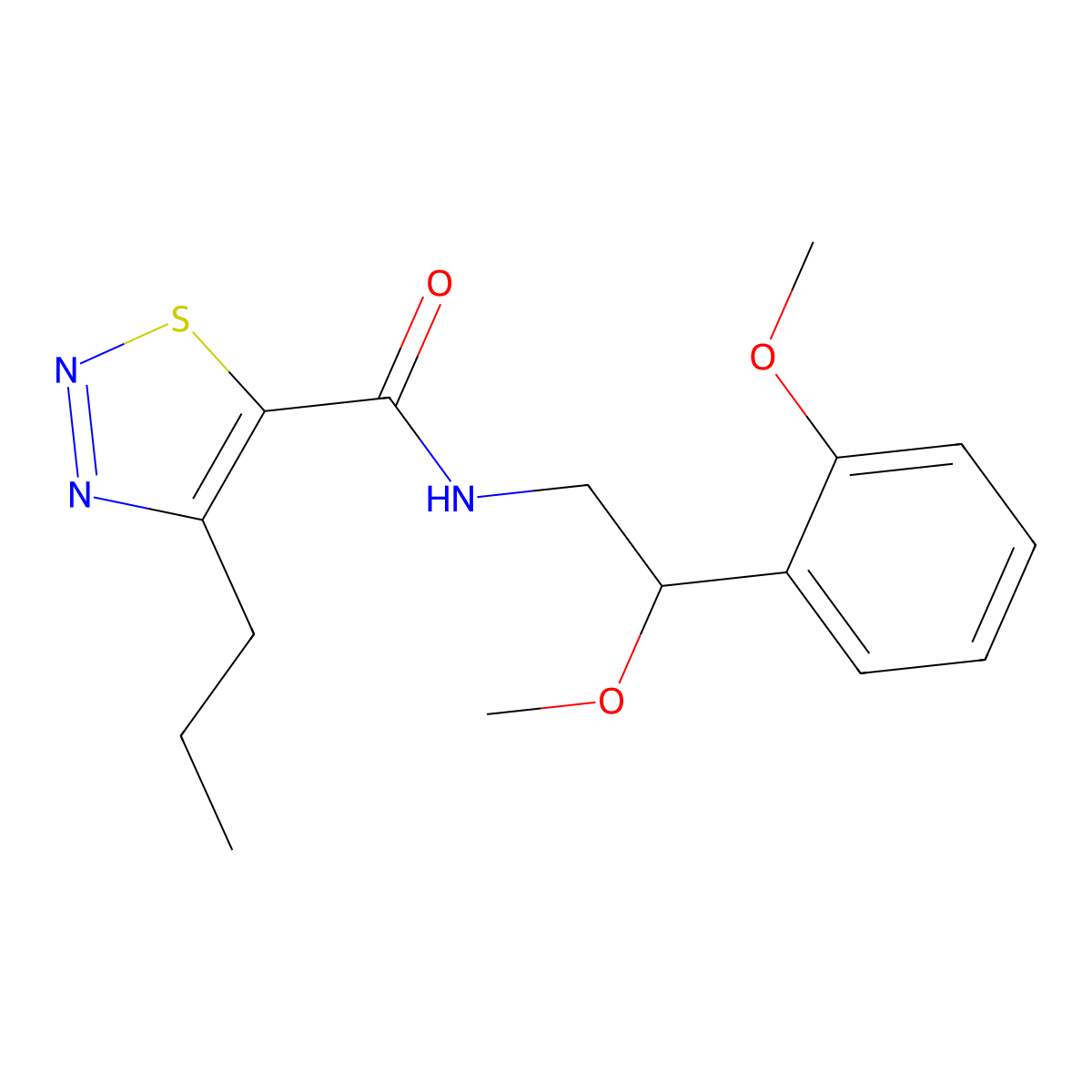 N-[2-methoxy-2-(2-methoxyphenyl)ethyl]-4-propyl-1,2,3-thiadiazole-5-carboxamide molecular structure, CAS 1795194-43-2