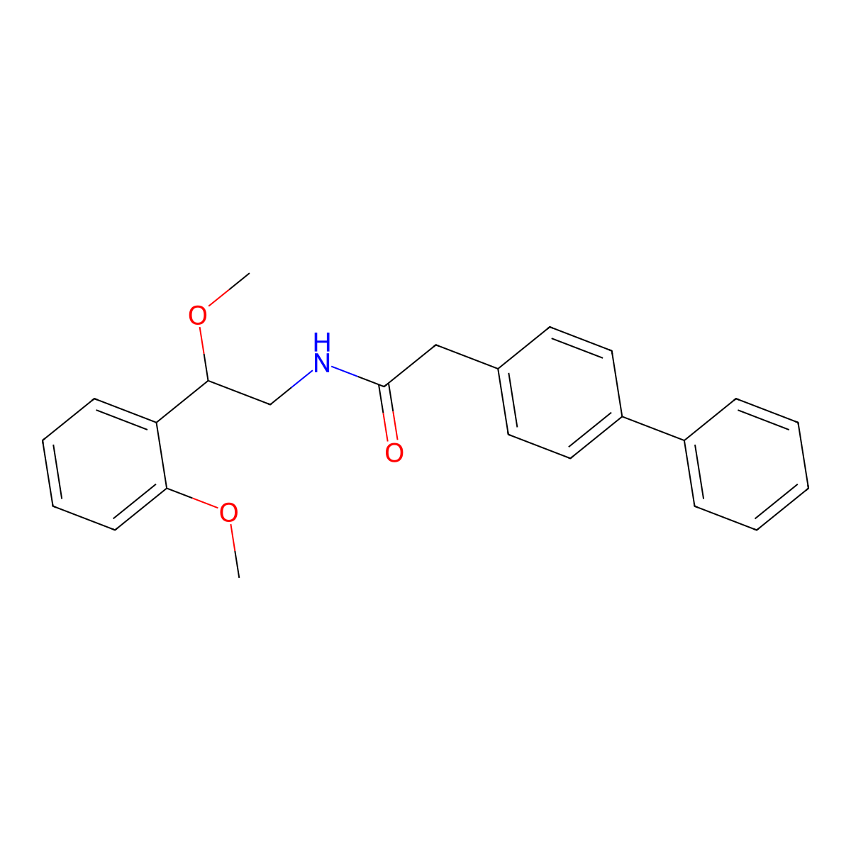 2-{[1,1'-biphenyl]-4-yl}-N-[2-methoxy-2-(2-methoxyphenyl)ethyl]acetamide molecular structure, CAS 1795194-56-7