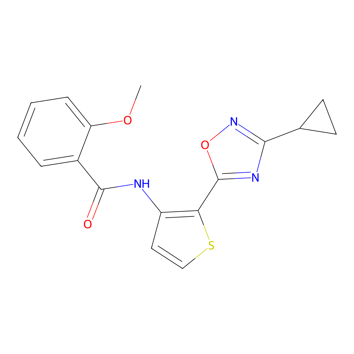 N-[2-(3-cyclopropyl-1,2,4-oxadiazol-5-yl)thiophen-3-yl]-2-methoxybenzamide molecular structure, CAS 1795194-85-2