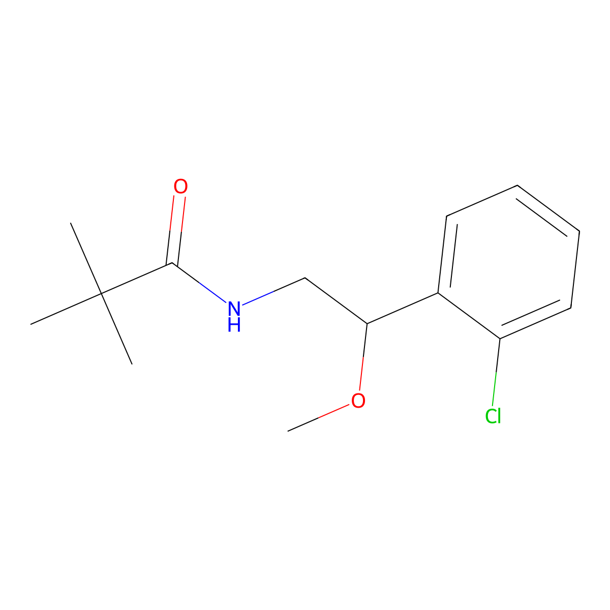 N-(2-(2-chlorophenyl)-2-methoxyethyl)pivalamide molecular structure, CAS 1795195-00-4