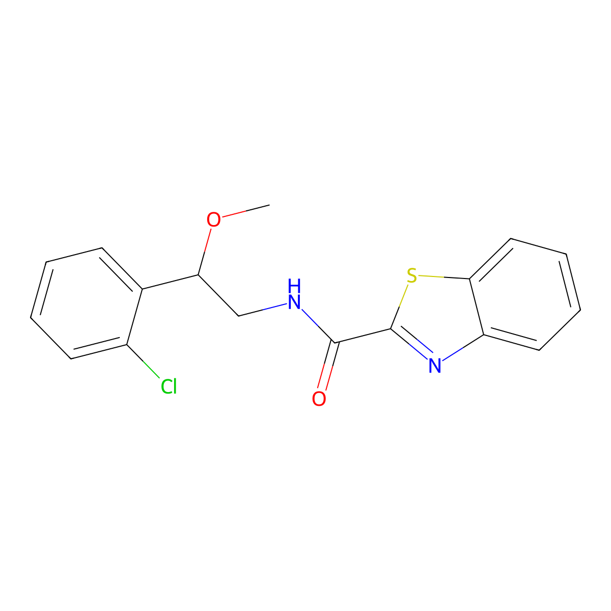 N-(2-(2-chlorophenyl)-2-methoxyethyl)benzo[d]thiazole-2-carboxamide molecular structure, CAS 1795195-10-6