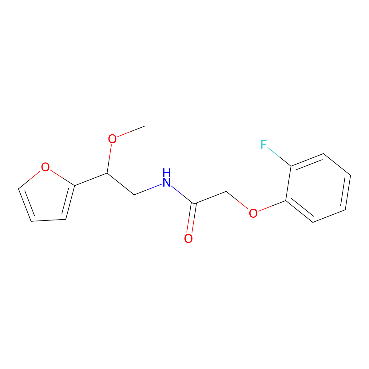 2-(2-fluorophenoxy)-N-[2-(furan-2-yl)-2-methoxyethyl]acetamide molecular structure, CAS 1795195-92-4