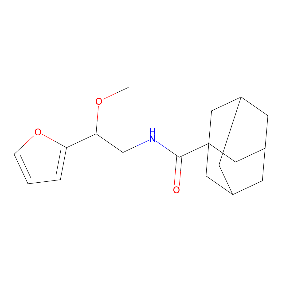 N-[2-(furan-2-yl)-2-methoxyethyl]adamantane-1-carboxamide molecular structure, CAS 1795195-96-8