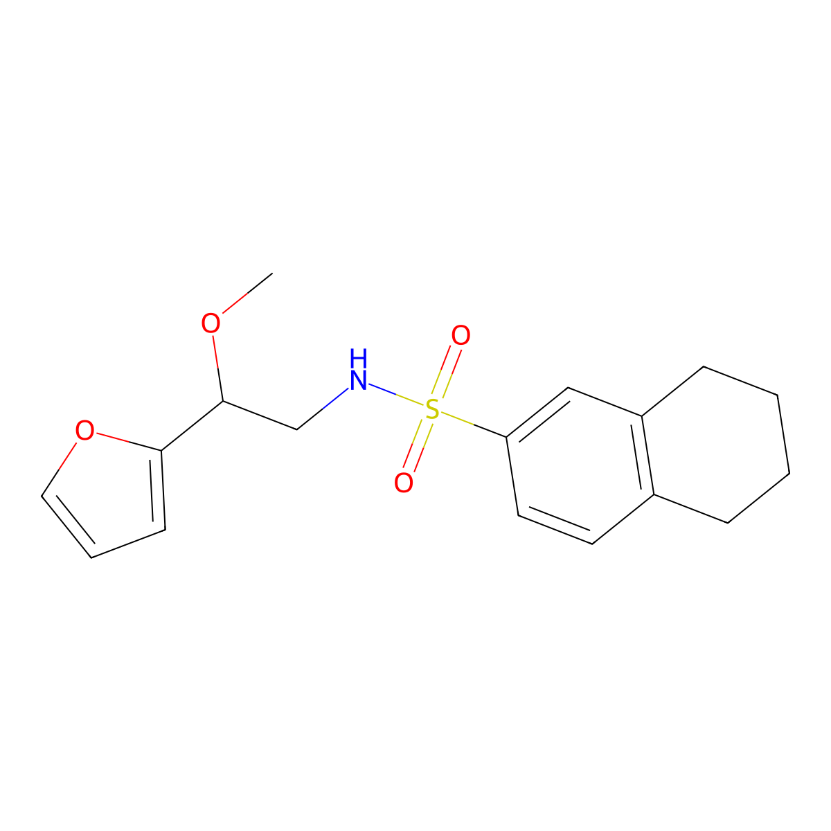 N-[2-(furan-2-yl)-2-methoxyethyl]-5,6,7,8-tetrahydronaphthalene-2-sulfonamide molecular structure, CAS 1795196-11-0