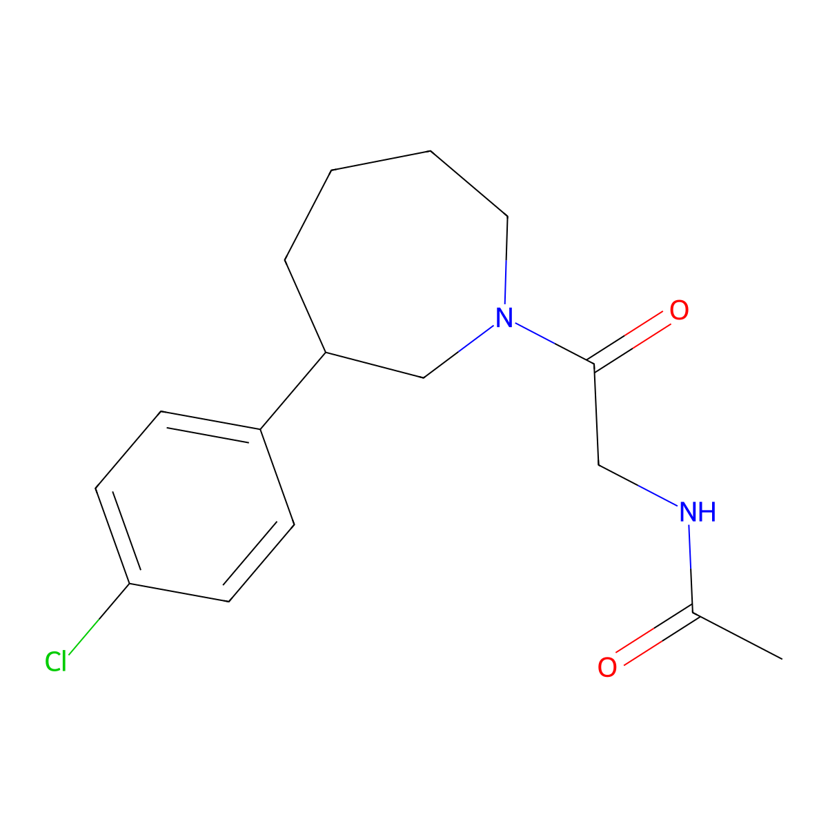 N-{2-[3-(4-chlorophenyl)azepan-1-yl]-2-oxoethyl}acetamide molecular structure, CAS 1795197-16-8
