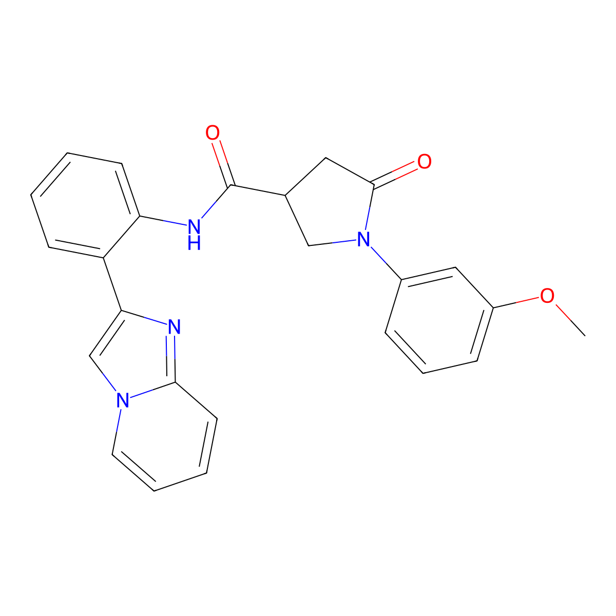 N-(2-(imidazo[1,2-a]pyridin-2-yl)phenyl)-1-(3-methoxyphenyl)-5-oxopyrrolidine-3-carboxamide molecular structure, CAS 1795197-97-5