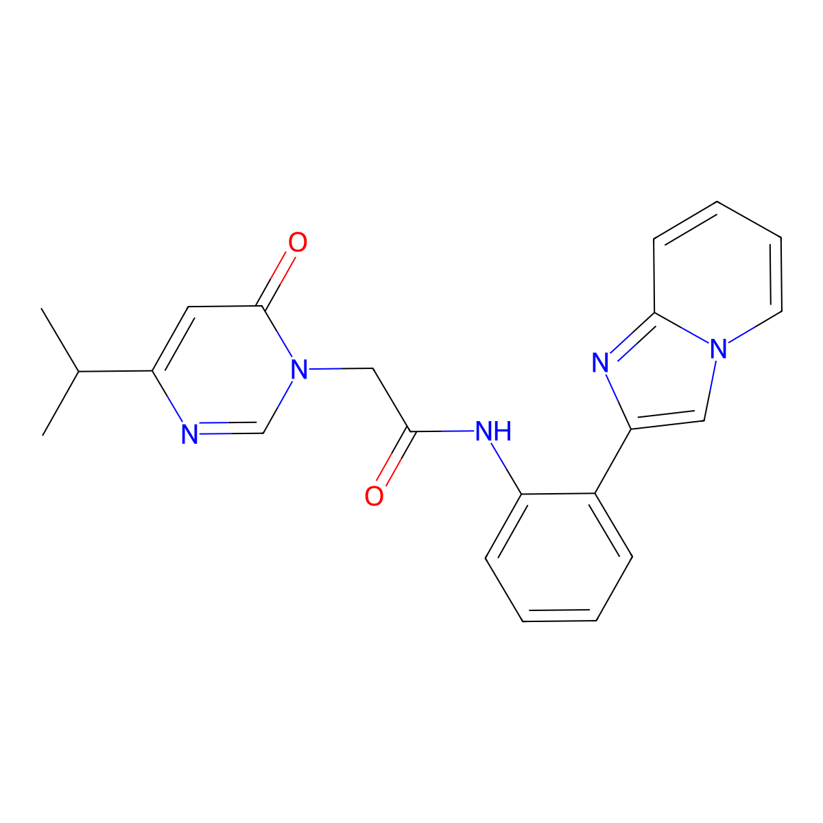 N-(2-(imidazo[1,2-a]pyridin-2-yl)phenyl)-2-(4-isopropyl-6-oxopyrimidin-1(6H)-yl)acetamide molecular structure, CAS 1795198-15-0