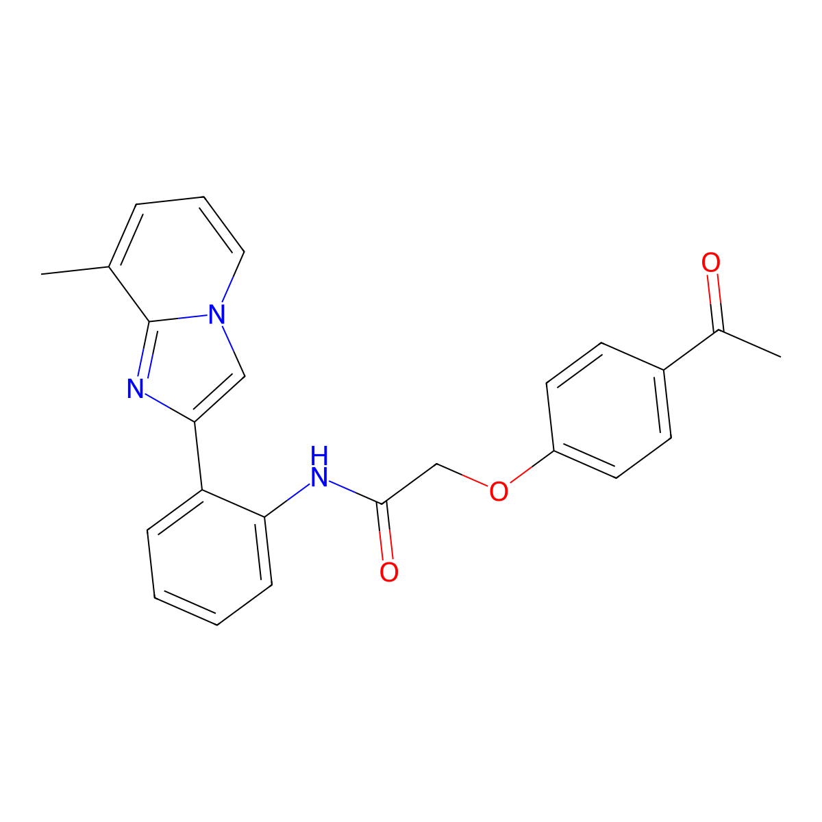 2-(4-acetylphenoxy)-N-(2-(8-methylimidazo[1,2-a]pyridin-2-yl)phenyl)acetamide molecular structure, CAS 1795198-24-1