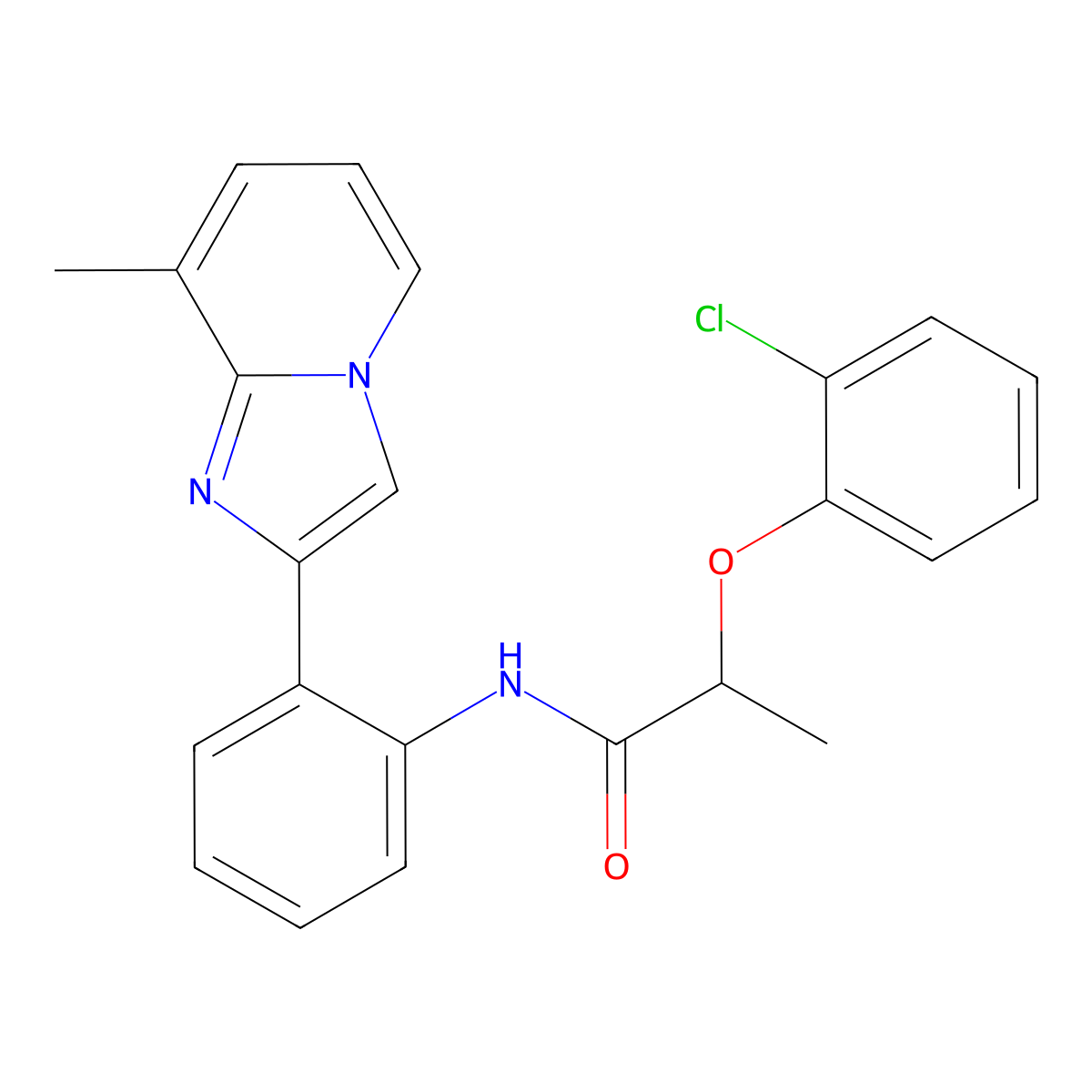 2-(2-chlorophenoxy)-N-(2-{8-methylimidazo[1,2-a]pyridin-2-yl}phenyl)propanamide molecular structure, CAS 1795198-36-5