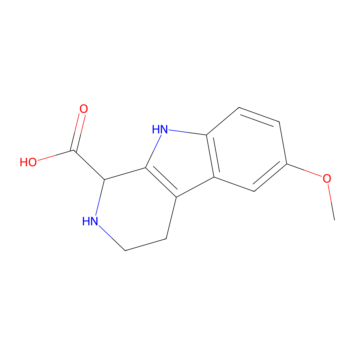 6-Methoxy-1,2,3,4-tetrahydro-9H-pyrido[3,4-b]indole-1-carboxylic acid molecular structure, CAS 17952-63-5