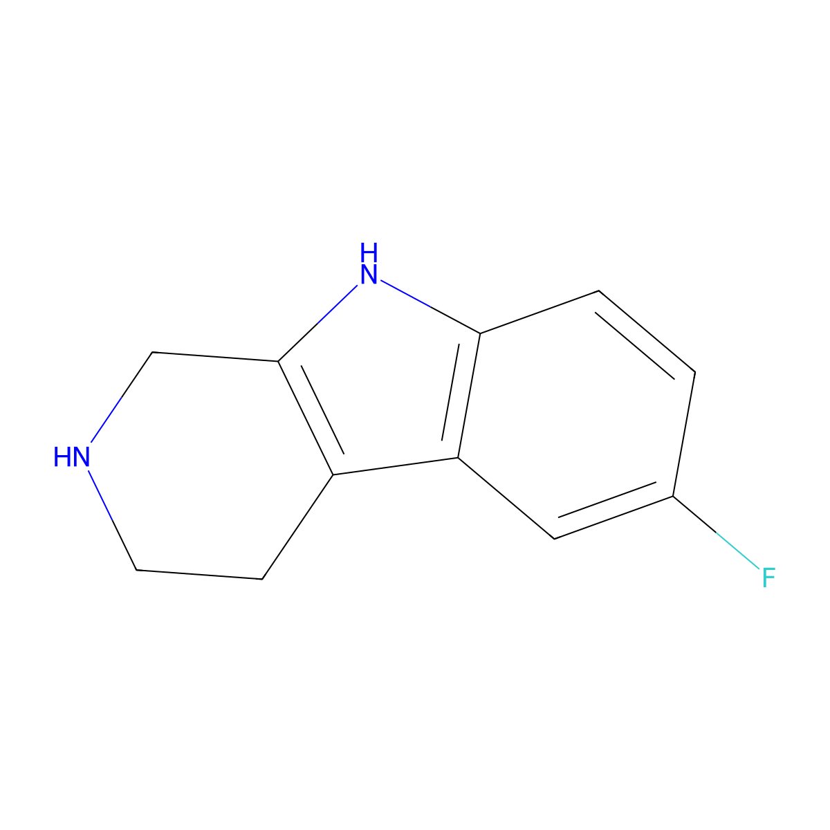 6-fluoro-1H,2H,3H,4H,9H-pyrido[3,4-b]indole molecular structure, CAS 17952-80-6