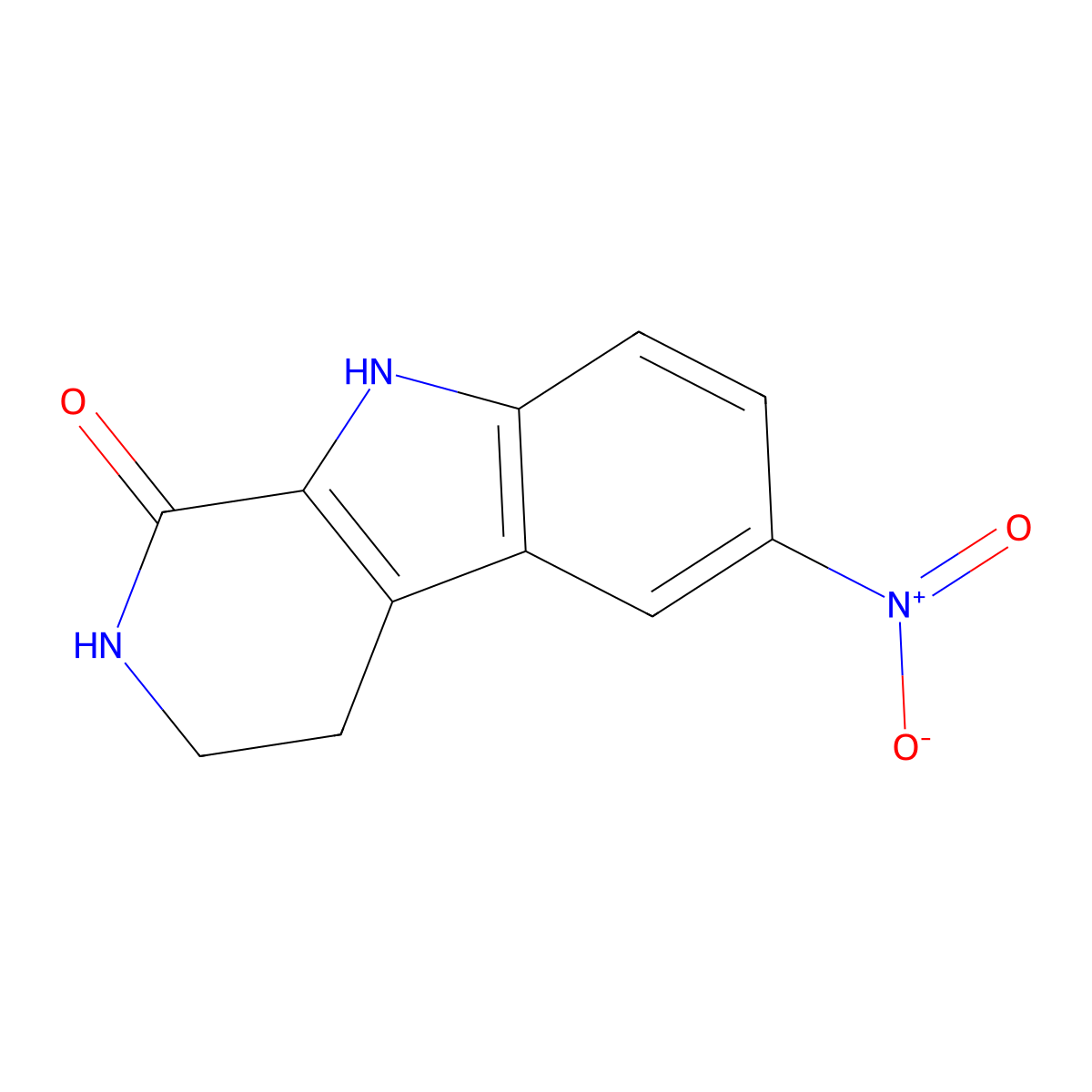2,3,4,9-Tetrahydro-6-nitro-1H-pyrido[3,4-b]indol-1-one molecular structure, CAS 17952-86-2