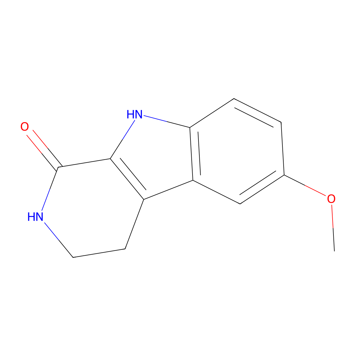 2,3,4,9-Tetrahydro-6-methoxy-1H-pyrido(3,4-b)indol-1-one molecular structure, CAS 17952-87-3
