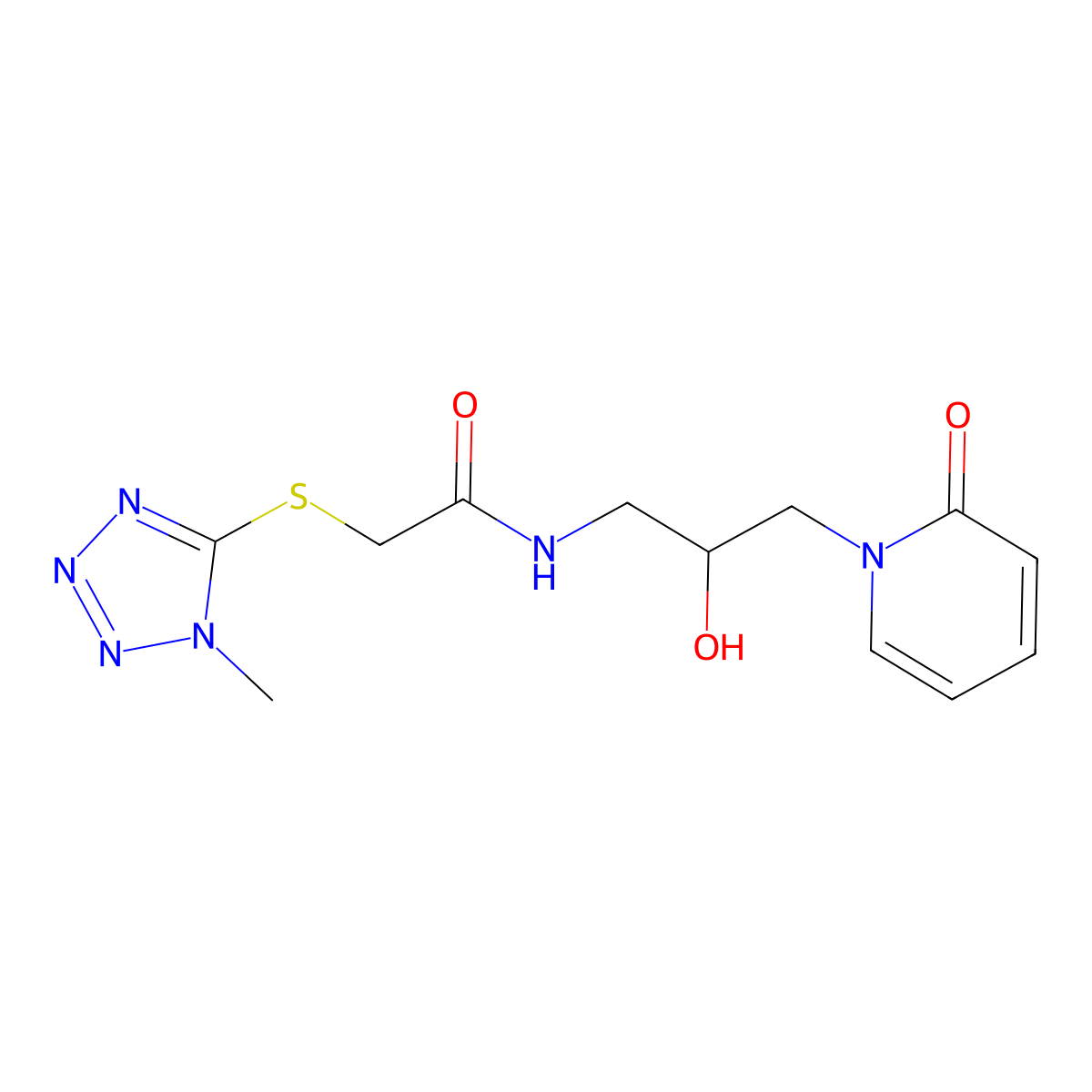 N-(2-hydroxy-3-(2-oxopyridin-1(2H)-yl)propyl)-2-((1-methyl-1H-tetrazol-5-yl)thio)acetamide molecular structure, CAS 1795210-19-3