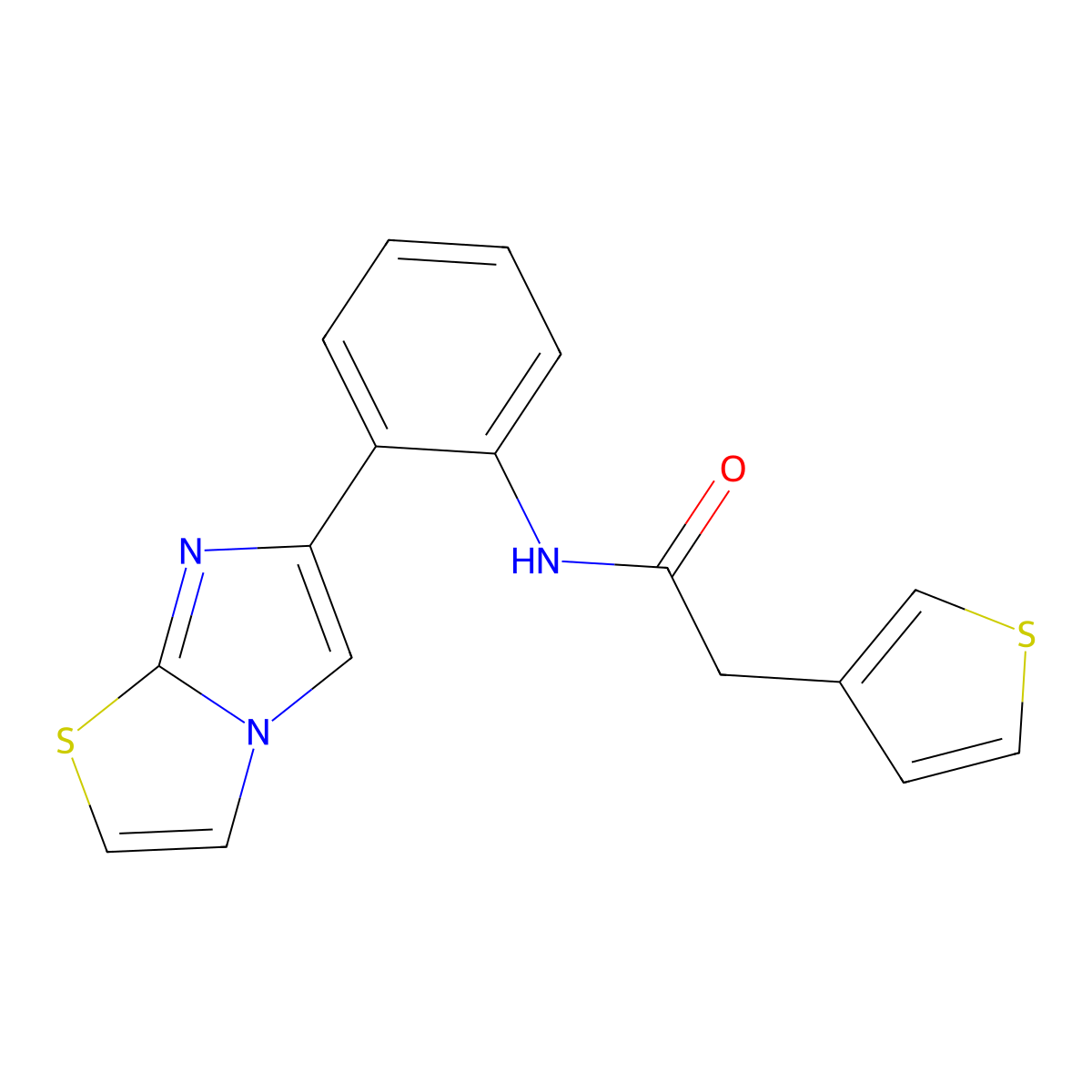 N-(2-(imidazo[2,1-b]thiazol-6-yl)phenyl)-2-(thiophen-3-yl)acetamide molecular structure, CAS 1795210-45-5