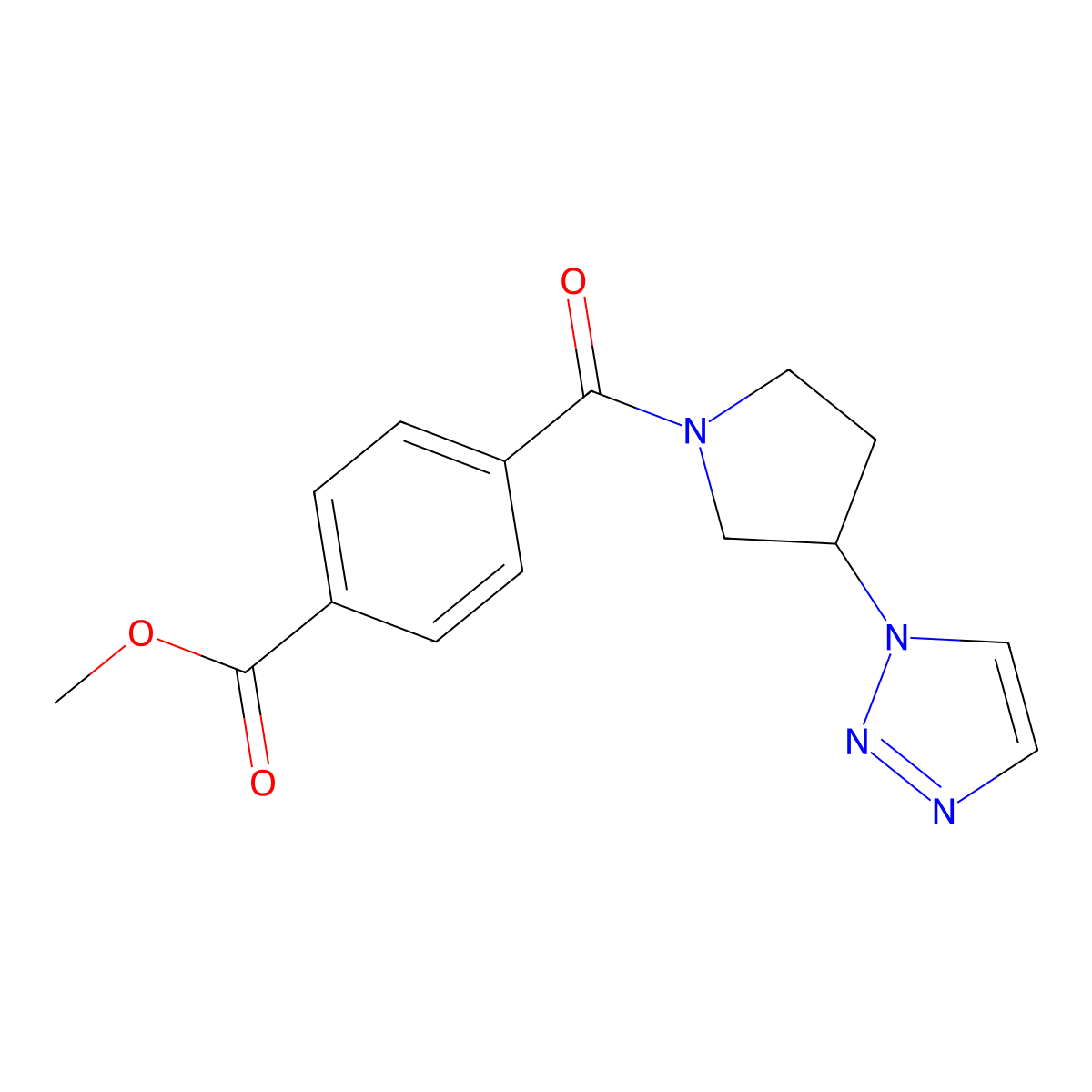 methyl 4-(3-(1H-1,2,3-triazol-1-yl)pyrrolidine-1-carbonyl)benzoate molecular structure, CAS 1795211-74-3