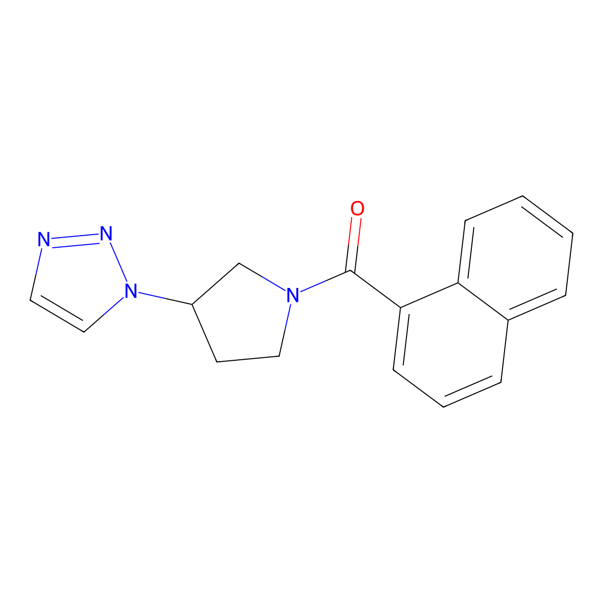 (3-(1H-1,2,3-triazol-1-yl)pyrrolidin-1-yl)(naphthalen-1-yl)methanone molecular structure, CAS 1795211-84-5