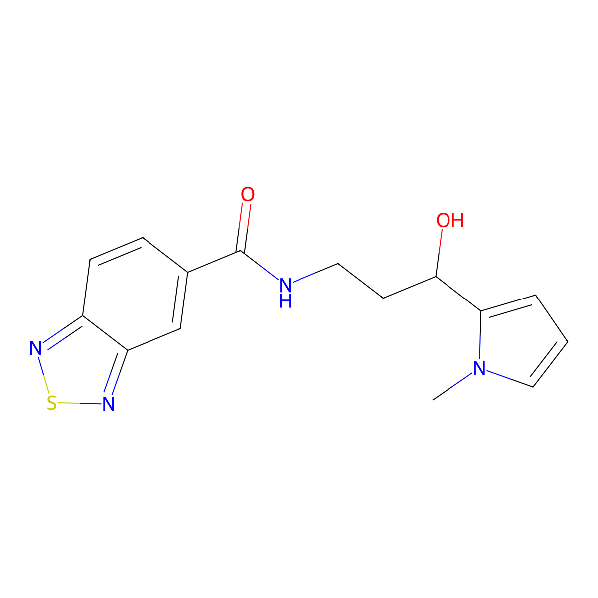 N-(3-hydroxy-3-(1-methyl-1H-pyrrol-2-yl)propyl)benzo[c][1,2,5]thiadiazole-5-carboxamide molecular structure, CAS 1795213-20-5