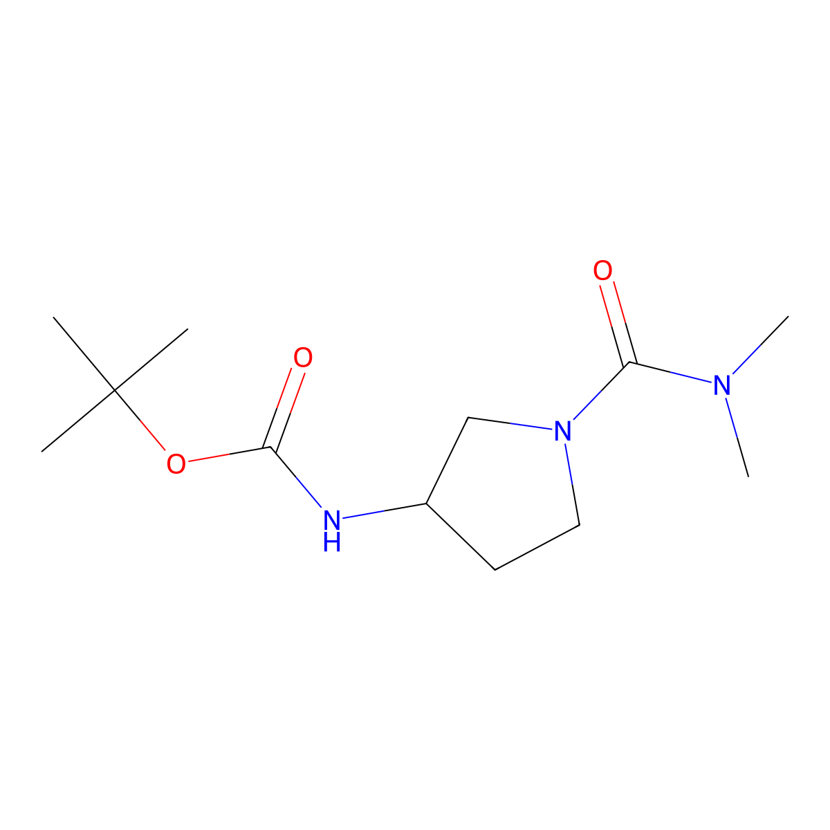 (S)-3-(Boc-amino)-N,N-dimethylpyrrolidine-1-carboxamide molecular structure, CAS 1795261-60-7
