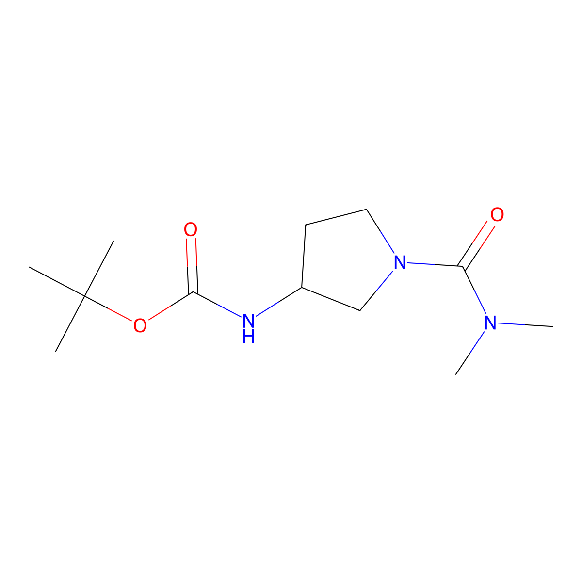 (S)-3-(Boc-amino)-N,N-dimethylpyrrolidine-1-carboxamide molecular structure, CAS 1795261-60-7