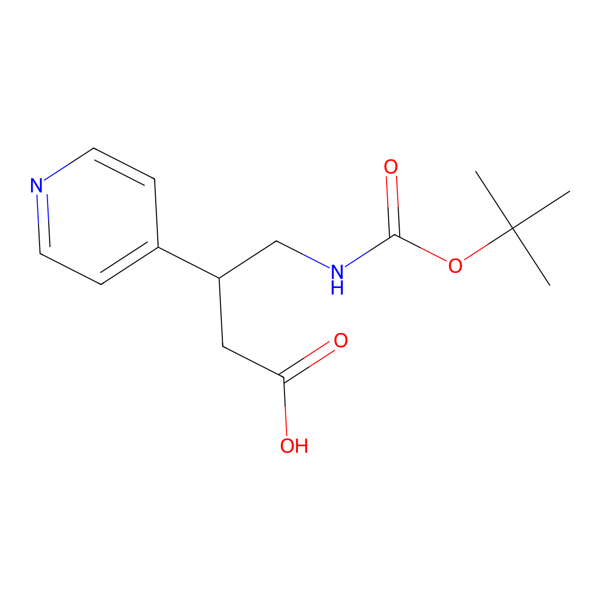 4-{[(Tert-butoxy)carbonyl]amino}-3-(pyridin-4-yl)butanoic acid molecular structure, CAS 1795262-74-6