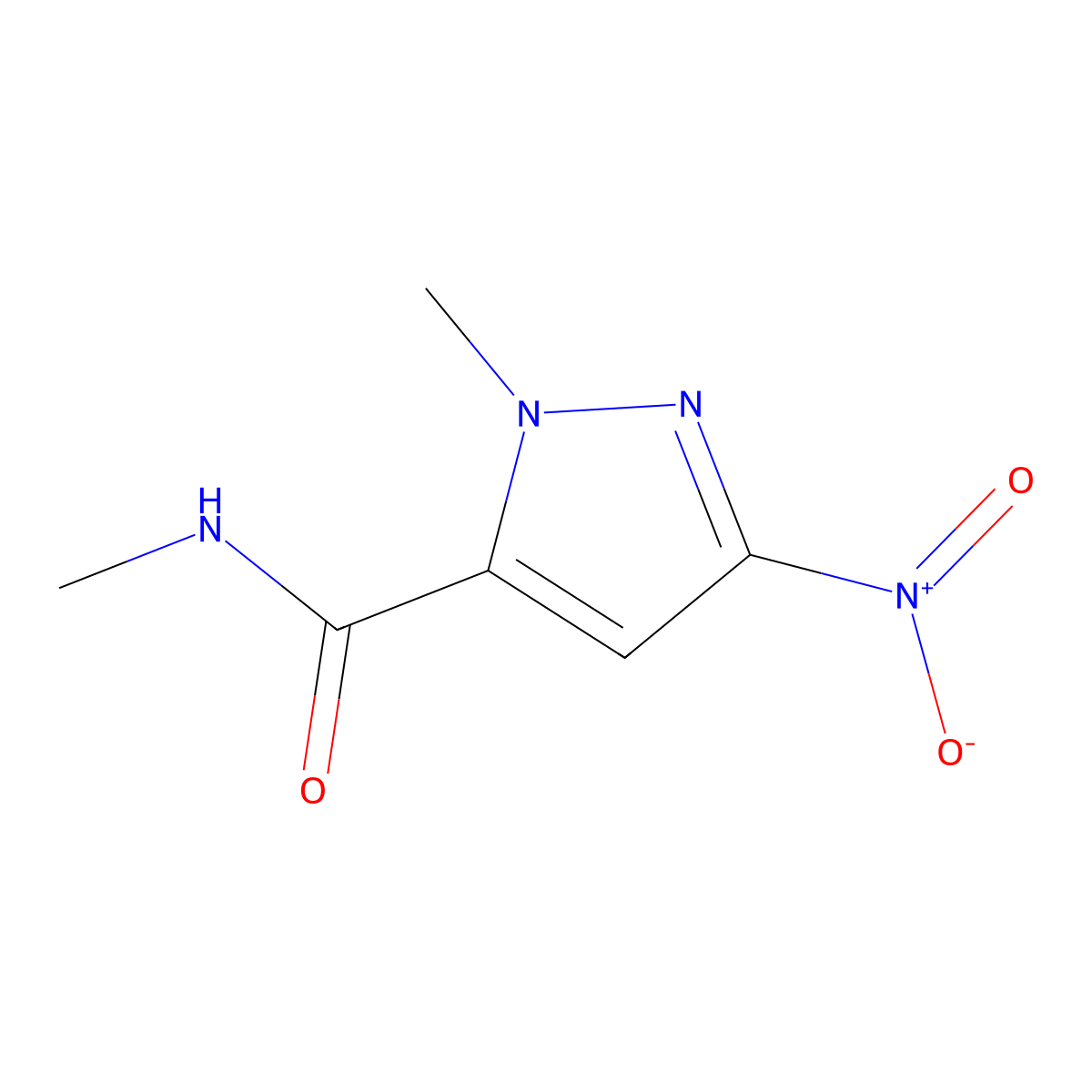 N,1-dimethyl-3-nitro-1H-pyrazole-5-carboxamide molecular structure, CAS 1795275-05-6