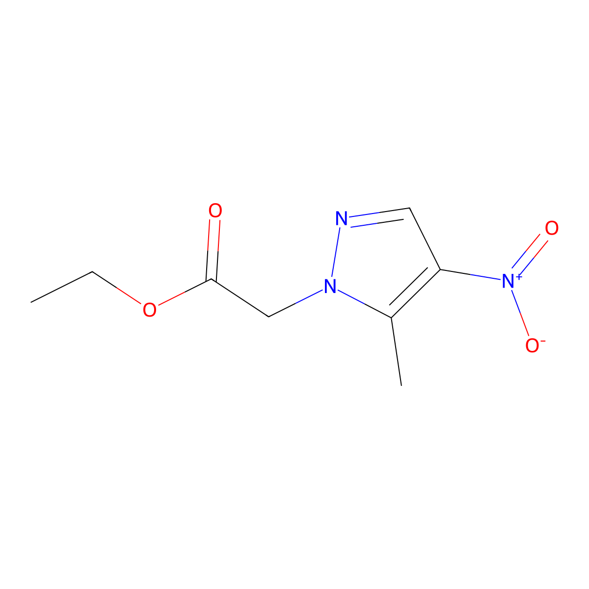 Ethyl 2-(5-methyl-4-nitro-1H-pyrazol-1-yl)acetate molecular structure, CAS 1795275-09-0