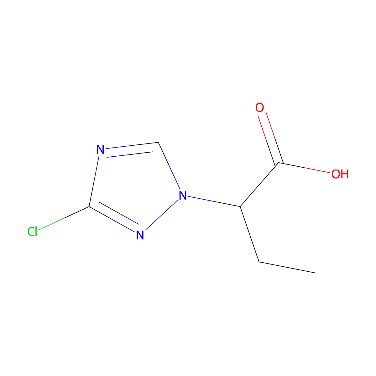 2-(3-chloro-1H-1,2,4-triazol-1-yl)butanoic acid molecular structure, CAS 1795275-19-2